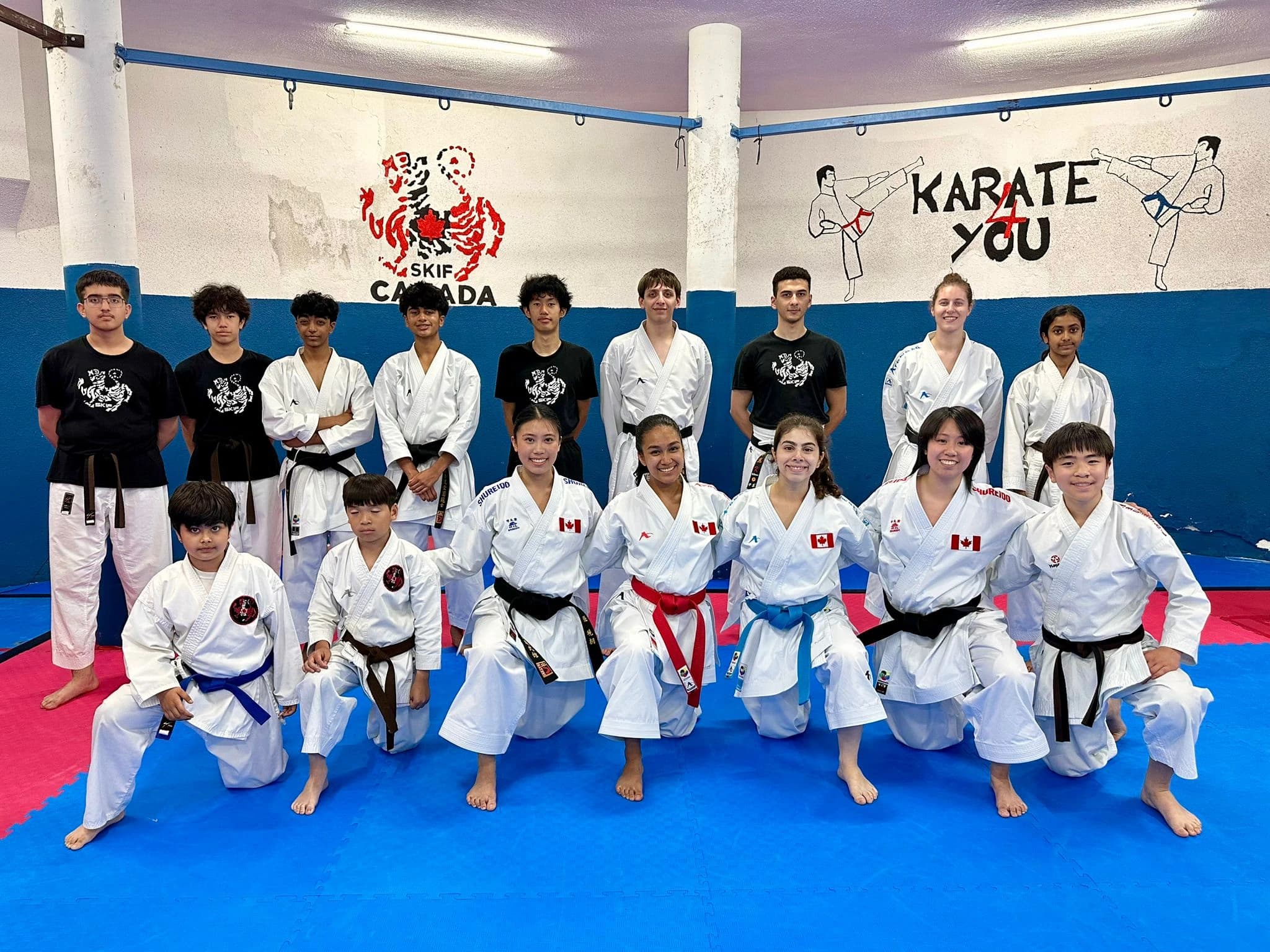 Karate team pose